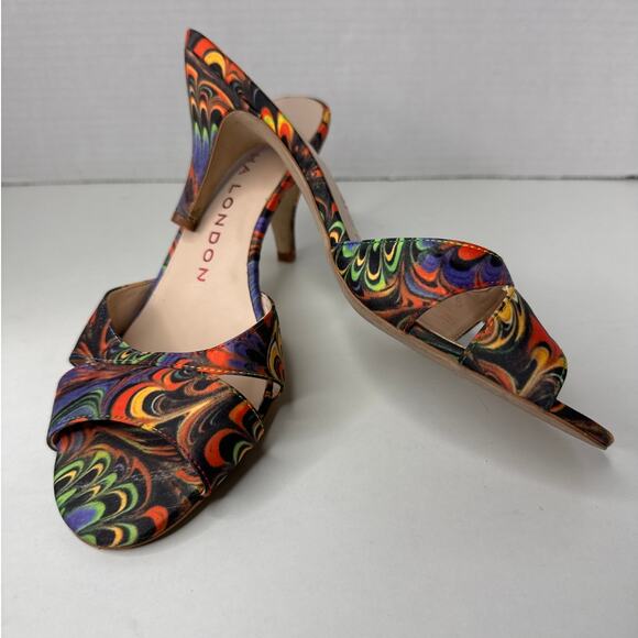 Sacha London Mulit-Colored Mules open toe Heels 8 - Picture 1 of 12